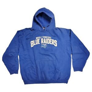 MIDDLE TENNESSEE ST BLUE RAIDERS Sweater Adult XL Blue Spell Out Pullover Hoodie